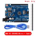 1Set UNO R3 Official Box ATMEGA16U2 / UNO R3 MEGA328P Chip CH340G For Arduino UNO R3 Development Board WeMos ESP8266. 