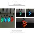 New Year Vintage Punk Dragon Pendant Necklace Glowing In The Dark Moonstone Luminous Dragon Necklace Charm Gift Glowing Necklace Men Boy. 