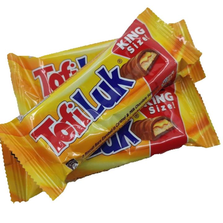 Tofiluk Caramel Crunch Chocolate King Size - (22g * 3 Pcs ) TOFILUK Chocolate Flavor and Caramel Coated Tofi Luk Biscuit - Cramel Crunch Chocolate