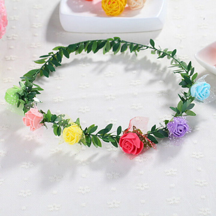 Sweet%20Girls%20Women%20Bridal%20Rose%20Flower%20Crown%20Headband%20Wreath%20Party%20Wedding%20Bridal%20Garland%20Hairband%20Headwear%20-%20Image%203