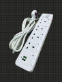 Extension Wire Cord With 4 Ac Sockets‎ & 2 USB Ports (V4LH985-3M). 