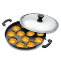 Non Stick Appam Pan,Appam Maker,12 Scoops Appam Maker, Nonstick Appam Pan, Appa Chetty Paniyaram Pan Patra Tawa With Lid and Handle. 