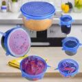 6 Pcs Set Reusable Silicon cover Food Wrap. 