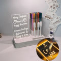 New Note Board Transparent Luminous Led Night Lights Erasable Write Message Board Calendar Desk Ornaments Memo Prompt. 
