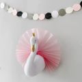 New 3D Handmade Pendant Crown Swan Children Christmas Animal Head Wall Decor for Kids Room Birthday Gift Children's Room Decor. 