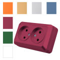 Red Electrical Outlets Classic Wall Mounted Power Socket Paint Plastic Not Ground EU Standard Retardant 250V Surface Home. 