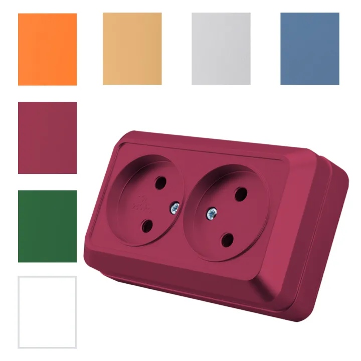 Red Electrical Outlets Classic Wall Mounted Power Socket Paint Plastic ...