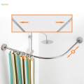 Bathroom Curved Shower Rod Bathtub Corner Shower Curtain Rod for Bedroom. 