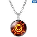 【ALLGOOD】Naruto Sharingan Eye Necklace Men Naruto Anime Glass Cabochon Black Chain Necklace Pendant Necklaces For Men Gifts. 