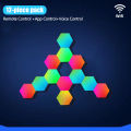 Bedroom room game synchronization night light APP smart panel wall light light quantum hexagon RGB music light DIY game decoration. 