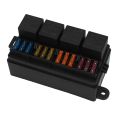 12 Way Blade Fuse Holder Box with Spade Terminals and Fuse 4PCS 4Pin 12V 80A Relays for Car Truck Trailer and Boat. 