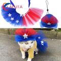 Pet Puffy Dress Mesh Splicing Independence Day Pet Puffy Dress. 