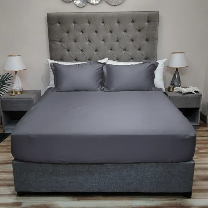 3Q Bamboo Fitted Bed Sheet 300TC with Pillow Covers – Ultra-Soft ...