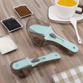 Adjustable Measuring Cups and Spoons Set Large Tablespoon & Small Teaspoon - Metric ML,OZ and Cup - Magnetic Plastic Spoon Measurements for Solid/Powder/Liquid (2 Pieces). 