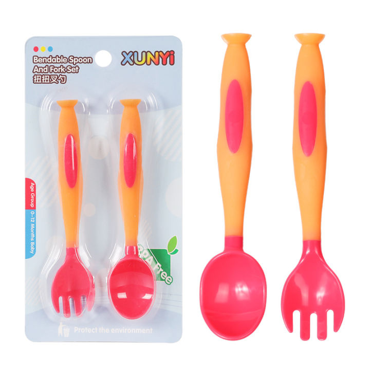 Baby%20Spoon%20Baby%20Eat%20Learning%20Training%20Twist%20Spoon%20and%20Fork%20Set%20Newborn%20Baby%20Child%20Tableware%20Solid%20Food%20Bowl%20Curved%20Spoon%20-%20Image%206