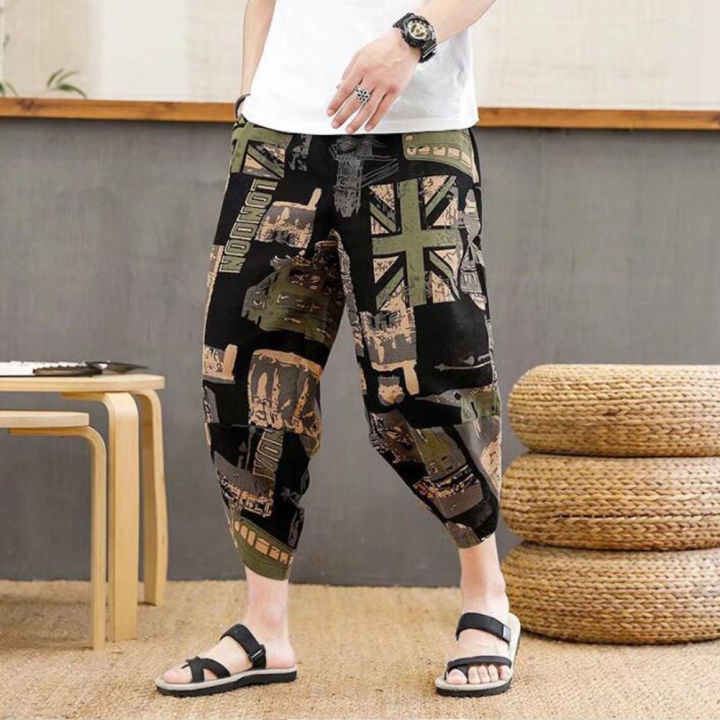 Men%20Loose%20Casual%20Harem%20Pants%20Large%20Size%20Cropped%20Pants%20Retro%20Printing%20Wide-leg%20Pants%20-%20Image%205