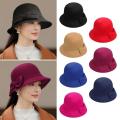 Elegant Winter Vintage Wool Hat Ladies Bowknot Winter Hat Bucket. 