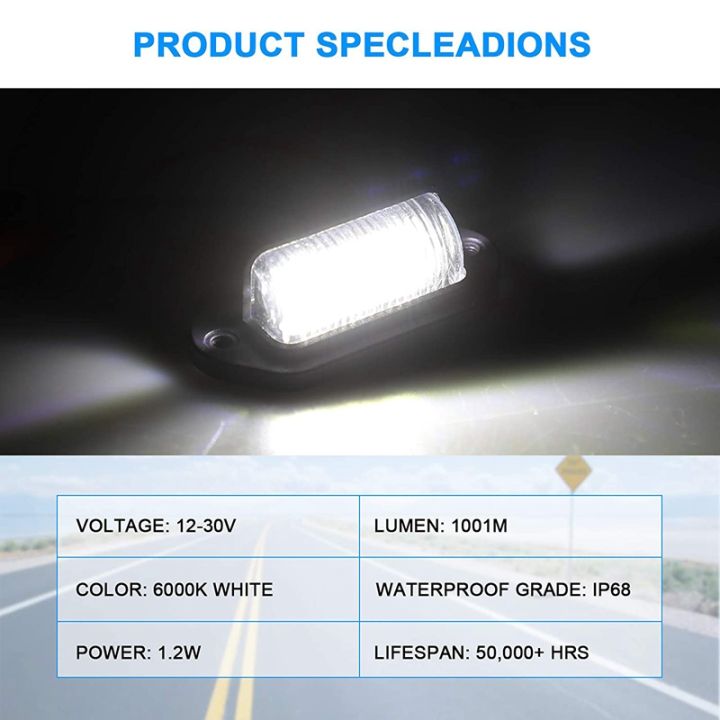 2Pcs%2012V%20LED%20Number%20License%20Plate%20Light%20for%20Car%20Boats%20Motorcycle%20Automotive%20Aircraft%20RV%20Truck%20Trailer%20Exterior%20Lamps%20-%20Image%207