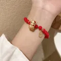 Bracelet Adjustable Chinese Zodiac Alloy Lucky Cow Symbol Braided Bracelet for Spring Festival. 