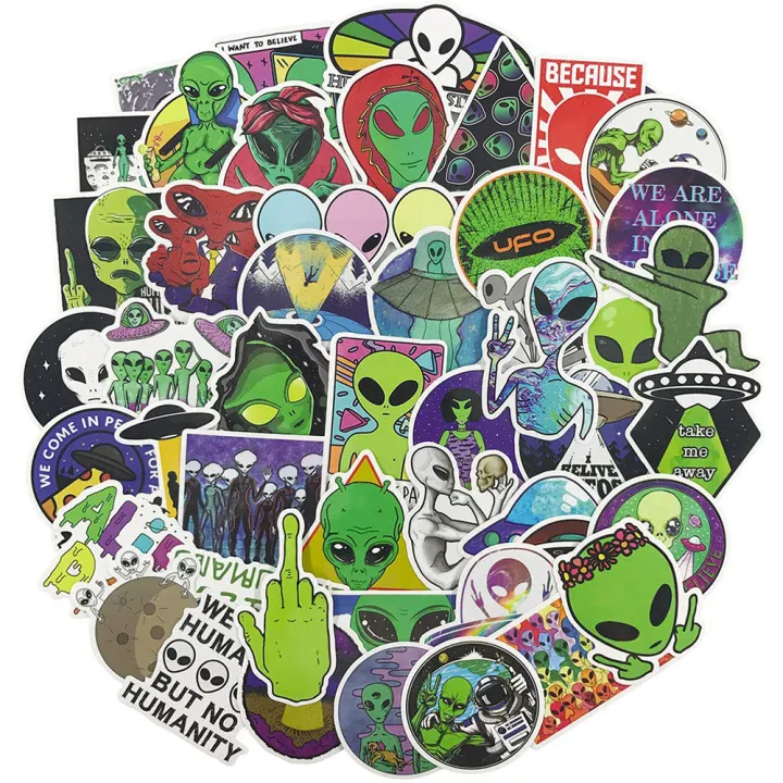 10/30/50pcs%20Aliens%20Ufo%20Cartoon%20Skateboard%20Fridge%20Guitar%20Lap%20Motorcycle%20Travel%20Luggage%20Classic%20Toy%20Decal%20-%20Image%202