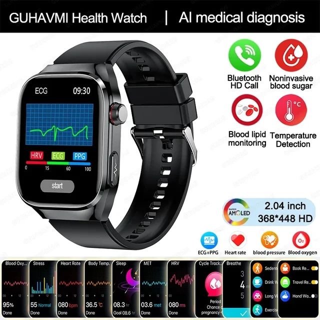 LibiFor Xiaomi New ECG+Micro Physical Examination Health Smartwatch Blood Glucose Blood Fat Monitoring Smart Watches Bluetooth Call