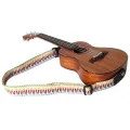 welcomehome Adjustable Guitar Ukulele Strap Rainbow Webbing Belt with PU Leather Ends. 