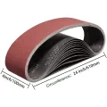 BRADOO 100X610MM Sanding Belt 15Pieces- 80/120/150/240/400 Grit Alumina Sanding Belt, Suitable for Wood Sanding. 