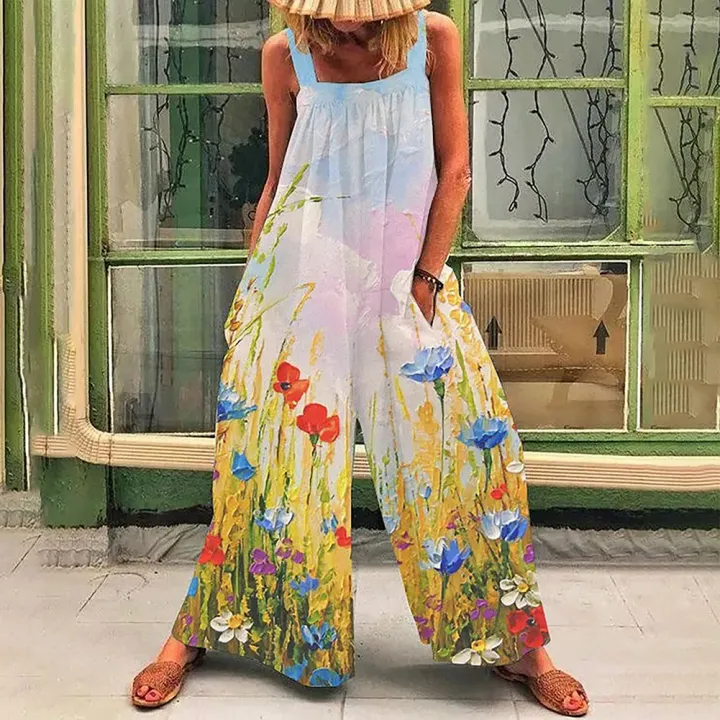 Yfashion%20Women%20Cotton%20Jumpsuit%20Fashion%20Printing%20Boat%20Collar%20Sleeveless%20Strap%20Rompers%20Loose%20Wide-leg%20Jumpsuits%20color%20-%20Image%204