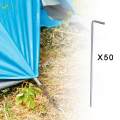 50Pcs Tent Pegs 20cm Garden Stakes Nails Aluminum for Outdoor Camping Sturdy. 
