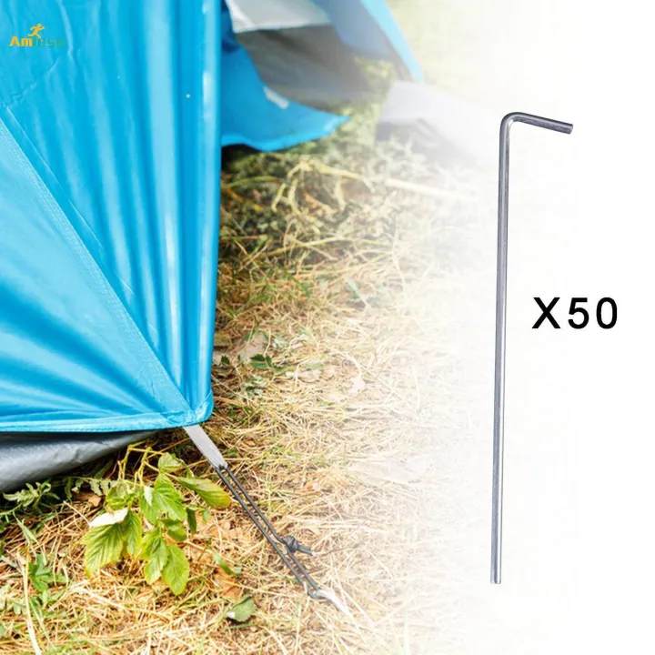 50Pcs%20Tent%20Pegs%2020cm%20Garden%20Stakes%20Nails%20Aluminum%20for%20Outdoor%20Camping%20Sturdy%20-%20Image%204