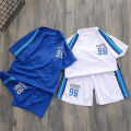 Yfashion 2pcs Boys Short Sleeves T-shirt Set Casual Quick-drying Tops Shorts Sportswear Training Suit For 4-10 Years Old Kids. 