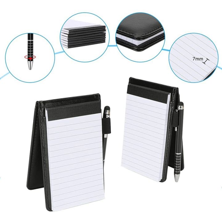 Mini Notepad Holder Included 2 PCS Pen 8 PCS Refillable Memo Book