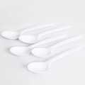 Five Star Melamine Set Of 5 Medium Curry Spoons White Food Grade, Unbreakable, Microwave-Heatable, BPA Free. 