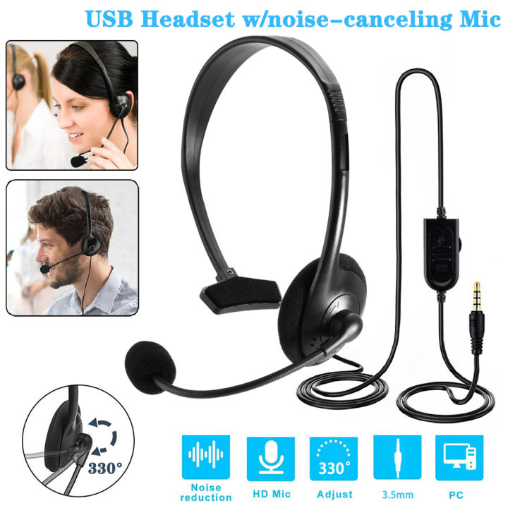 Usb Headset With Mic Noise Cancelling Audio Controls Usb Headphone For Computer Lap Business Call Center