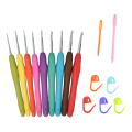 9 Pieces Crochet Hooks Extra Long  Knitting Needles Ergonomic Handle Crochet Hooks Set. 