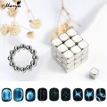 Monja 27Pcs Nail Art Cat Eye Cube Magnet 12Pcs Round Magnet Beads Multi-function Gel Polish Disassemble Magnets Manicure Tools. 