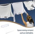Telescopic Clothesline, Retractable Wall Mounted 4 Lines Drying Clothes Hanger Rope for Hotels, Terraces, Balconies, Indoor Outdoor Wall Mounted Clothes Dryer Line | kapde sukhane ki rassi /dori. 