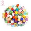 Mosaic Tile Set Colorful Glass Mosaic Tiles for Diy Crafts Small Square Pieces for Kids Adults Handmade Art Decoration Kit Round Edge Mosaic Pieces. 