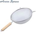 Heavy-duty Kitchen Strainer Fine Mesh Stainless Steel Strainer with Wooden Handle Kitchen Colander Skimmer Spoon for Cooking Sifting Filtering Premium Metal Sieve Tool for Cuisine Easy-grip Kitchen. 