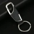 Automotive Accessories Men Black Leather Key Chain Metal Car Key Ring Keys Holder Waist Hanged Key Rings Leather Keyrings Keychain. 