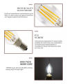 【BestGO】Dimmable E14 6W 4W 2W 220V Edison COB Filament Retro LED Light Candle/Flame Bulb Lamp Chandelier Cool Warm White. 