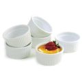 Cup cake ceramic baking cup ceramic baking tray Ceramic Baking Cups for Creme Brulee Custard Dessert Dishes snack baking cup White- 4.0 Inches-6 cups. 