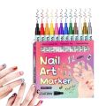 Hot 12/24 Colors Nails Art Marker Pens Waterproof Quick Dry Acrylic Paint Pen Art Nail Decoration Nail Art Pens Set for Nail Decoration. 