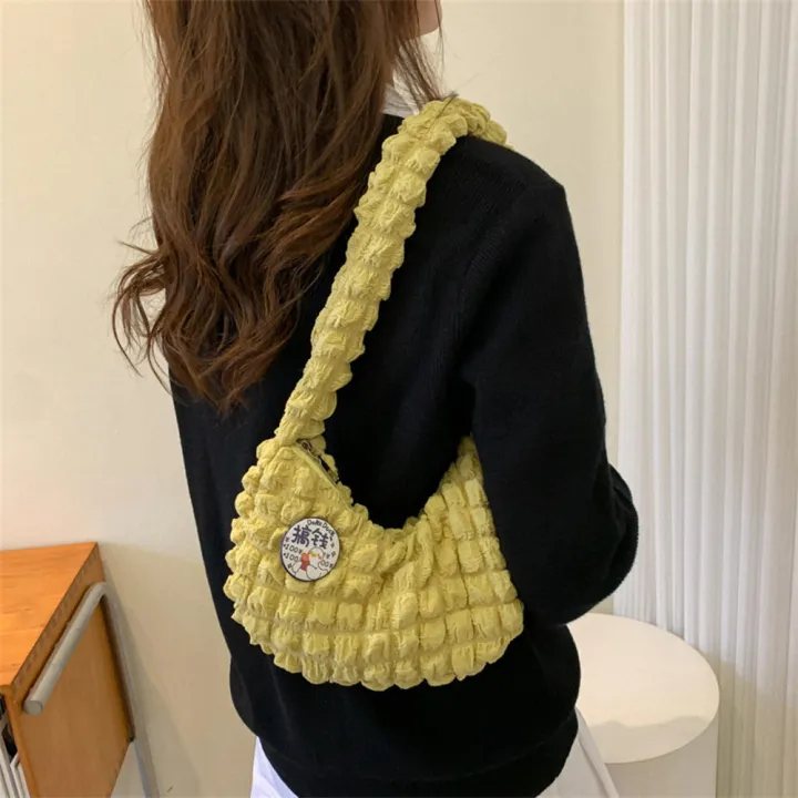 Pleated%20Cloud%20Bubble%20Shoulder%20Bag%20Tote%20Bag%20Solid%20Color%20Plaid%20Large%20Capacity%20Crossbody%20Bag%20Travel%20-%20Image%202