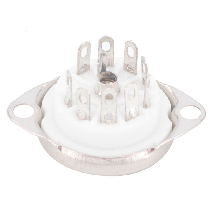 50PCS%20Ceramic%20B9A%20Silver-Plated%209Pin%20Vacuum%20Tube%20Socket%20Panel%20Chassis%20Mount%20for%20ECC81%20ECC82%20ECC83%20EL84%206922%20Vacuum%20Tube%20-%20Image%203