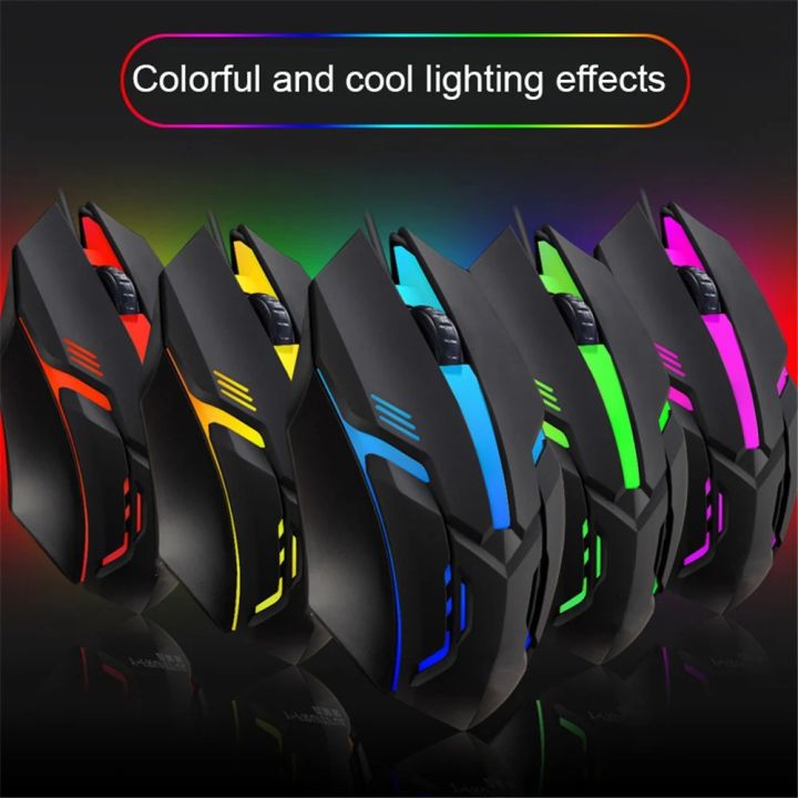Full Color Mouse Colorful RGB LED Wired Gaming Mouse Ergonomic Design 5500 DPI Perfect ...