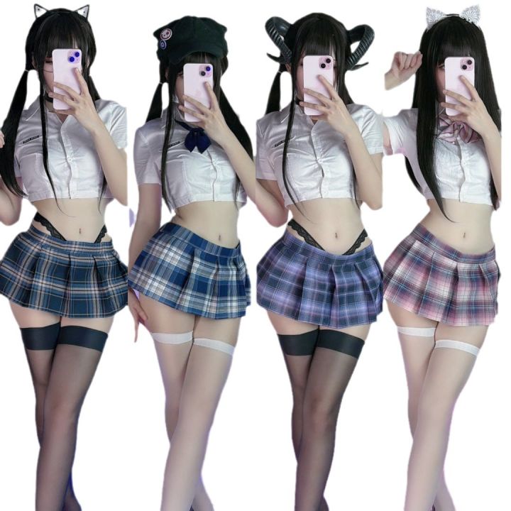 Revealing%20a%20mini%20upskirt%20plaid%20fart%20JK%20short%20skirt%20sexy%20Japanese%20soft%20girl%20slit%20short%20college%20-%20Image%204