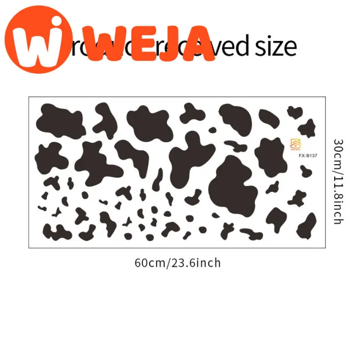 【WEJA】Cow Pattern Wall Stickers Kids Room Decor Bedroom Living Room Sofa Background Wall Decoration Nursery DIY Wallpaper