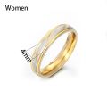 Auxauxme Titanium Steel Engrave name Lovers Couple Rings Gold Wave Pattern Wedding Promise Ring for Women Men Engagement Jewellery. 