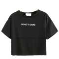 Don't Care print Women Crop T Shirt Black Color | TT9071 , crop top for women. 